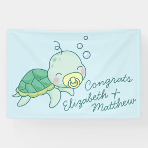 Niedlich Sea Turtle Baby Shower Kawaii Banner