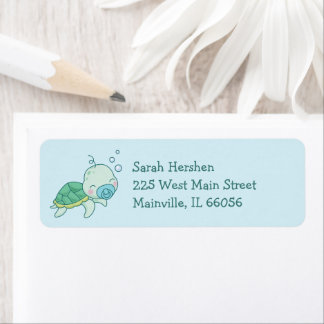 Niedlich Sea Turtle Baby Shower Kawaii Blue Boy
