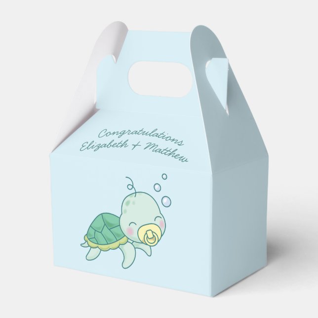 Niedlich Sea Turtle Baby Shower Kawaii Geschenkschachtel (Vorderseite)