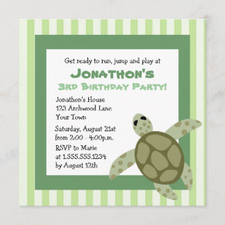 Niedlich Sea Turtle Birthday Party - Einladung - G