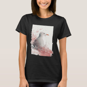 Niedlich Seagull Japanese Cherry Blossom Watercolo T-Shirt