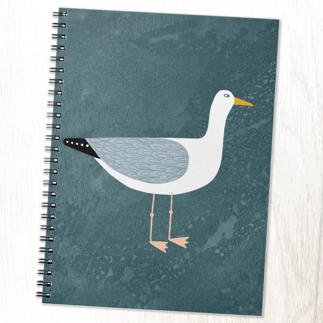 Niedlich Seagull Nautic Notizblock (Fun seagull coastal bird notebook)