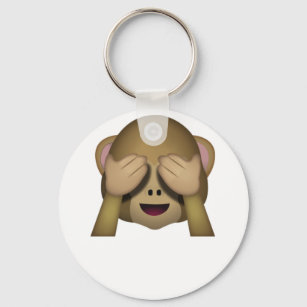 Niedlich See No Evil Monkey Emoji Schlüsselanhänger