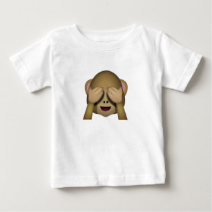 Niedlich sehen Sie keinen schlechten Affen Emoji Baby T-shirt