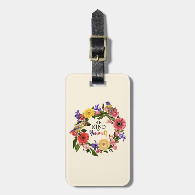 Niedlich Seien Sie nett zu sich selbst Liebe Blume Gepäckanhänger (Vorderseite vertikal)