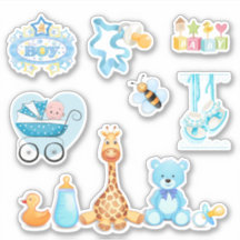 Niedlich sein Baby Blue Baby Announcement Stickers