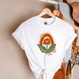 Niedlich sein, du floraler Regenbogen Moderne Insp T-Shirt