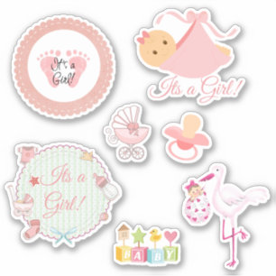 Niedlich sein Girl Pink Baby Stickers Aufkleber