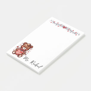 Niedlich sein Mine Bear Valentine Personalisiert Post-it Klebezettel