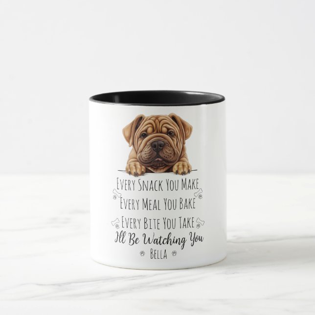 Niedlich Shar Pei Dog Funny Custom Tasse (Zentrum)