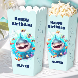 Niedlich Shark 1. Geburtstag Name Baby Boy Popcorn Geschenkschachtel