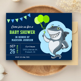 Niedlich Shark Baby Dusche Einladung
