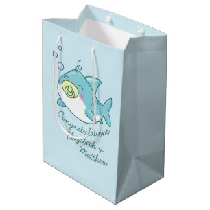 Niedlich Shark Baby Shower Kawaii Mittlere Geschenktüte