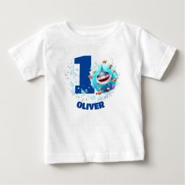 Niedlich Shark Birthday Personalisiert Boy Baby T-shirt