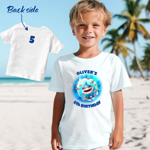 Niedlich Shark Birthday Personalisiert Boy Kleinkind T-shirt