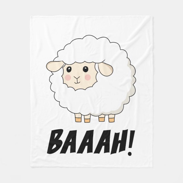 Niedlich Sheep Baaah Fleecedecke (Vorderseite)