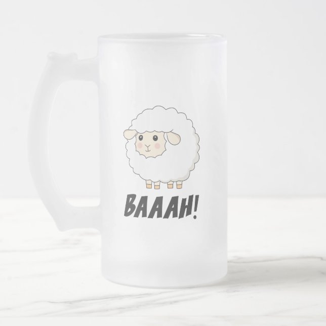 Niedlich Sheep Baaah Mattglas Bierglas (Links)