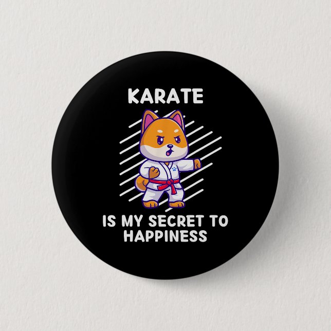 Niedlich Shi Inu Karate ist mein Geheimnis für glü Button (Vorderseite)