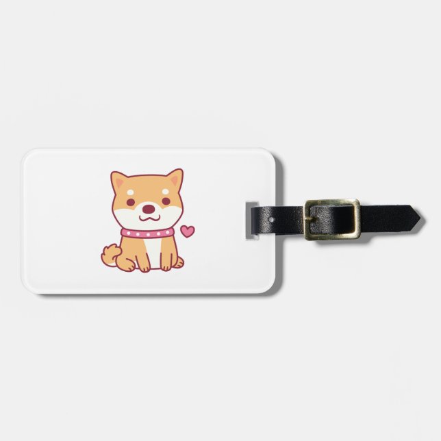 Niedlich Shiba Inu Dog Gepäckanhänger (Vorderseite horizontal)