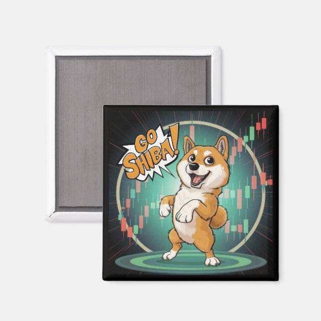 Niedlich Shiba Inu Dog Magnet (Vorderseite/Rückseite)