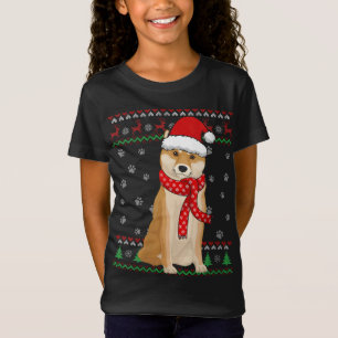 Niedlich Shiba Inu Dog Ugly Christmas Sweater Sant T-Shirt