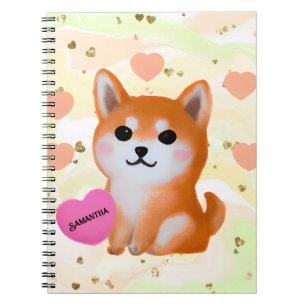 Niedlich Shiba Inu Hearts Für Hunde Notizblock