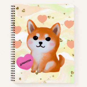 Niedlich Shiba Inu Hearts Für Hunde Notizbuch