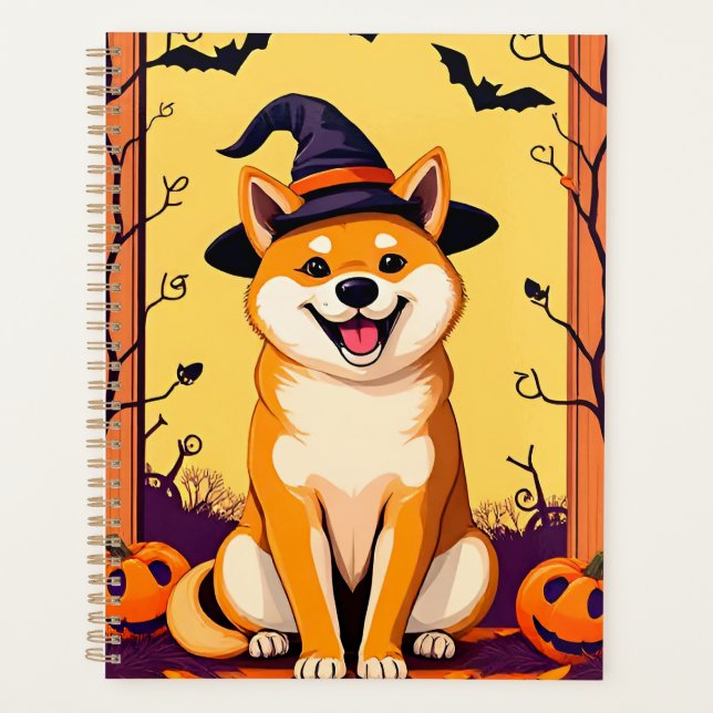 Niedlich Shiba Inu in Hexenhut Planer (Vorderseite)