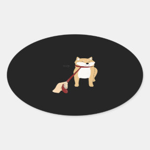 Niedlich Shiba inu   Nope dog-lustiges Design Ovaler Aufkleber