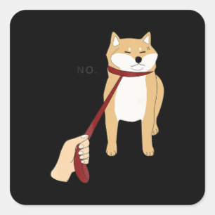 Niedlich Shiba inu Nope dog-lustiges Design Quadratischer Aufkleber