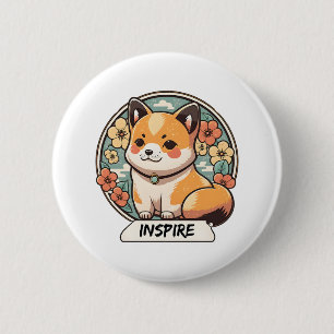 Niedlich Shiba Inu Pup Button