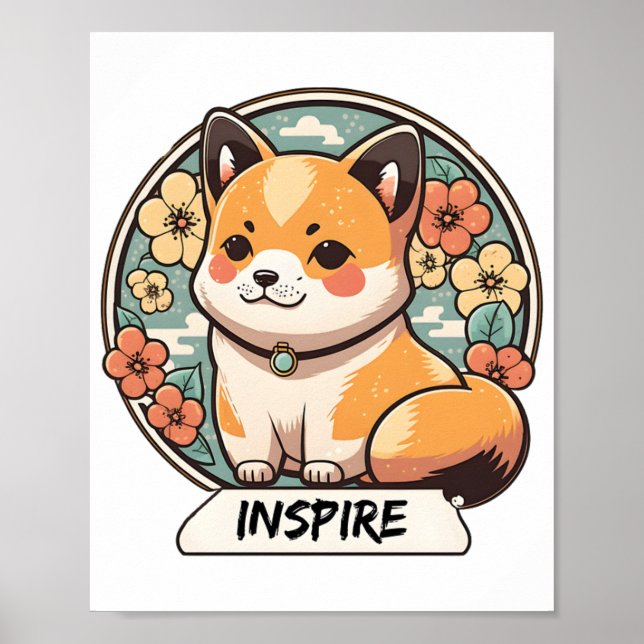 Niedlich Shiba Inu Pup Poster (Vorne)