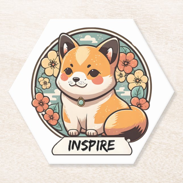 Niedlich Shiba Inu Pup Untersetzer (Vorderseite)