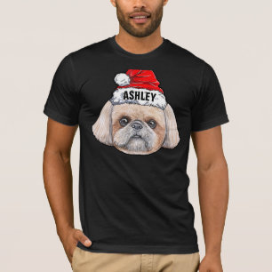 Niedlich Shih tzu Christmas Hat Dog Big T-Shirt