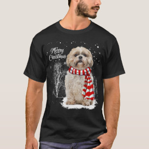 Niedlich Shih Tzu Christmas Welpe Hund Lover Famil T-Shirt