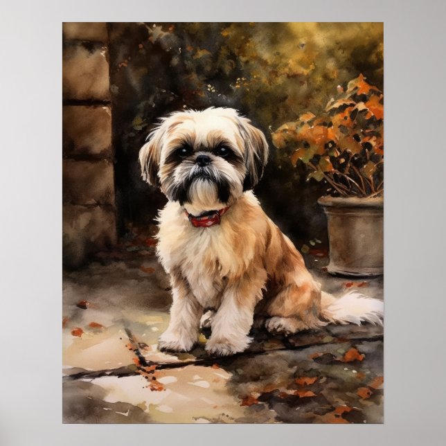 Niedlich Shih Tzu Dog Art Print Poster (Vorne)
