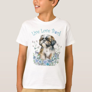 Niedlich Shih Tzu Dog Floral T-Shirt