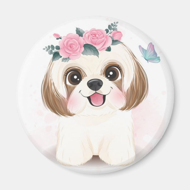 Niedlich Shih Tzu Magnet (Vorne)