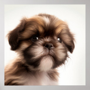 Niedlich Shih Tzu Puppy Doster Portrait Poster