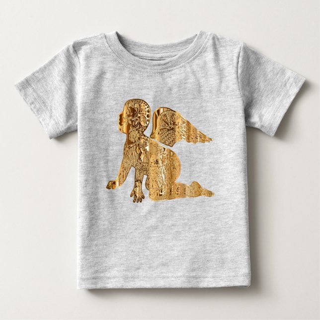 Niedlich Shiny Golden Little Baby Angel Baby T-shirt (Vorderseite)