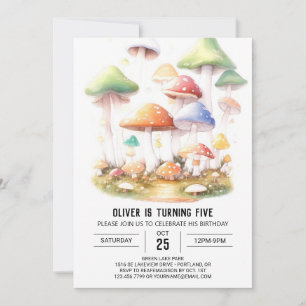 Niedlich Shroom Garden Kindergeburtstag Einladung