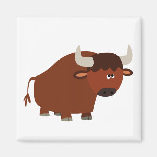 Niedlich Shy Cartoon Bull Magnet
