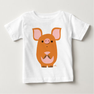 Niedlich Shy Cartoon Pig Baby T - Shirt