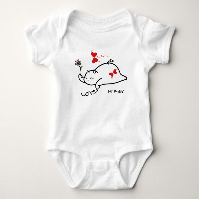 Niedlich Shy Devil LIEBEN & Blume Baby Strampler (Vorderseite)