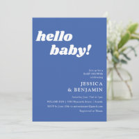 Niedlich Simple French Blue Hello Baby Dusche