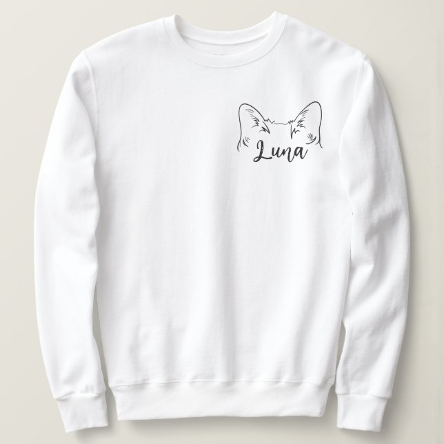 Niedlich Simple Individuelle Name Schneeschuhe Kat Sweatshirt (Design vorne)
