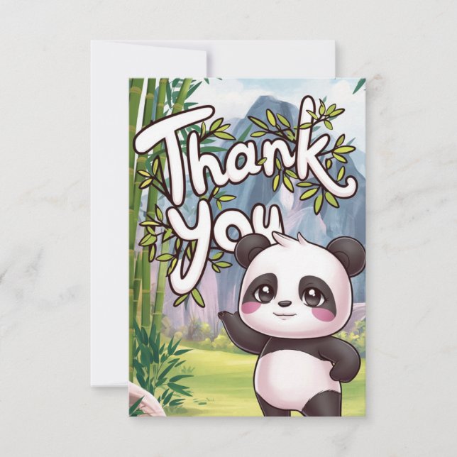 Niedlich Simple Panda Dankeskarte (Vorderseite)