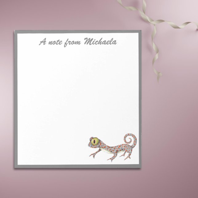 Niedlich Simple Reptile Gecko Notizblock (Cute Reptile Gecko Personalized Stationery)