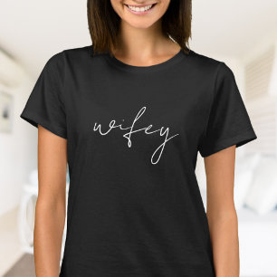 Niedlich Simple Wifey   Weiße Schrift, schwarz T-Shirt