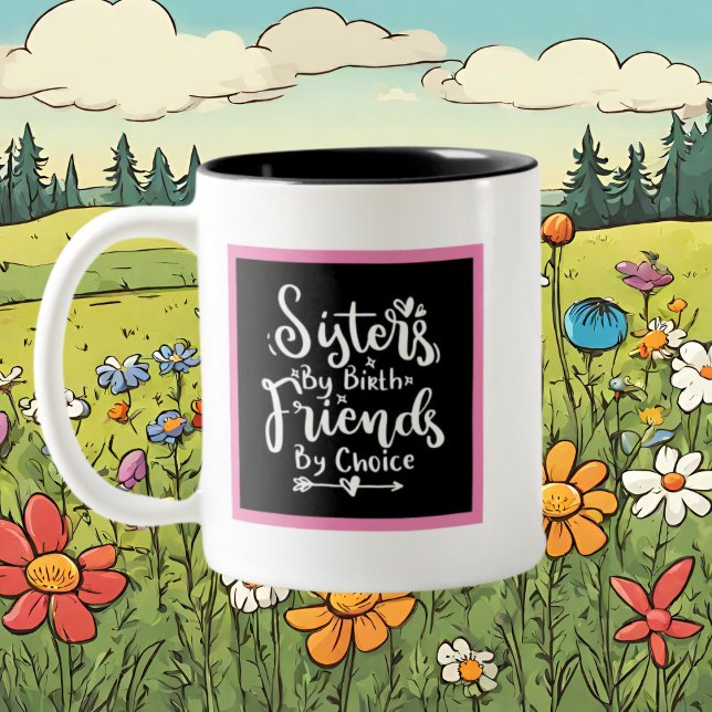 Niedlich Sisters best Friends Namen hinzufügen Zweifarbige Tasse (Von Creator hochgeladen)